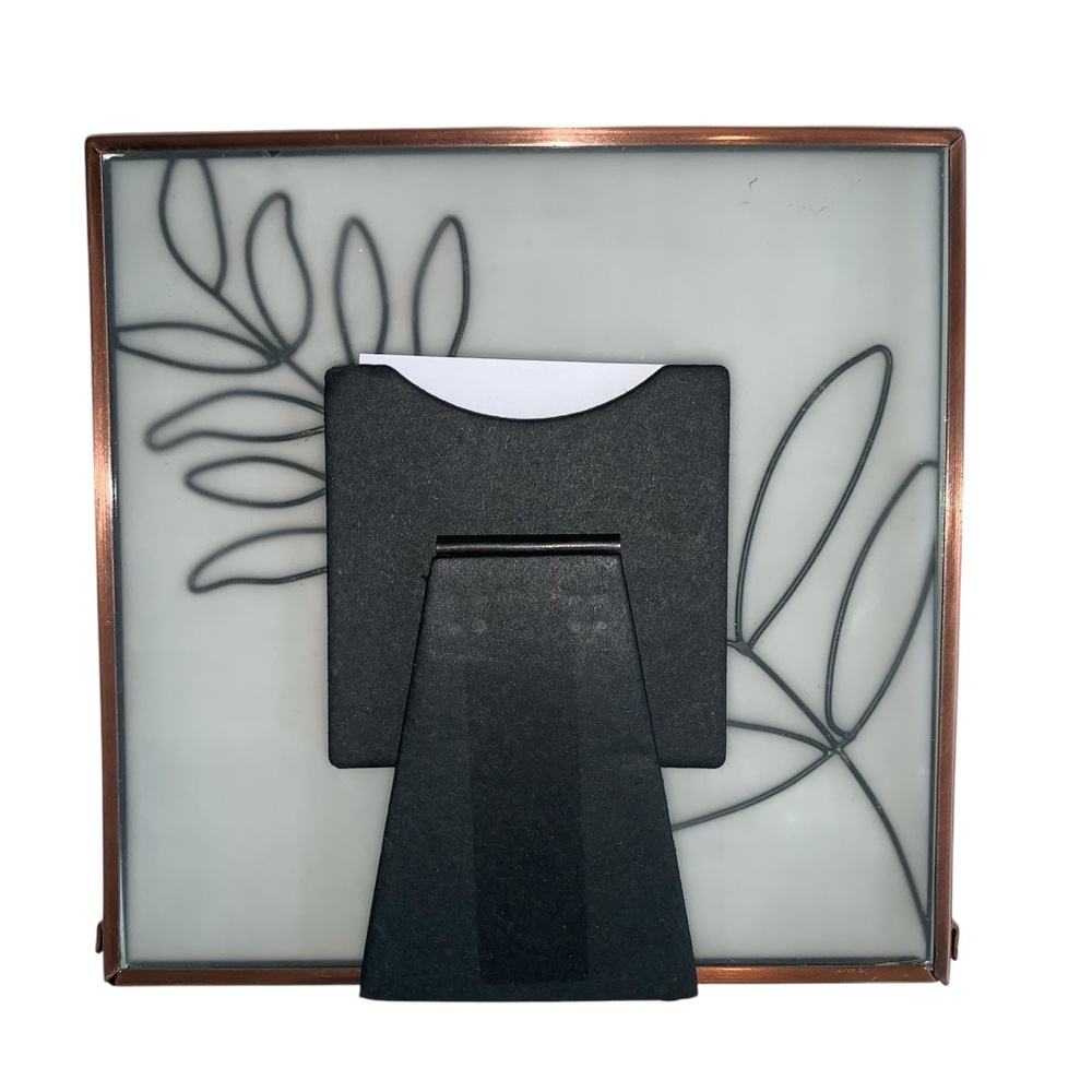 Copper Metal Frosted Glass Picture Frame Mini 2.25 Inch Photo Hallmark NWOT - Picture 3 of 11